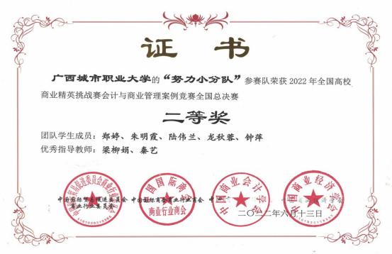 2022年全国高校商业精英挑战赛会计与商业案例竞赛全国总决赛二等奖2