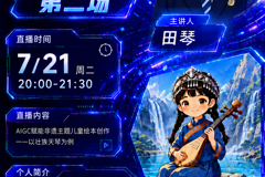 【第二场直播预告】学长学姐直播教学：AIGC赋能非遗主题儿童绘本创作-壮族天琴篇