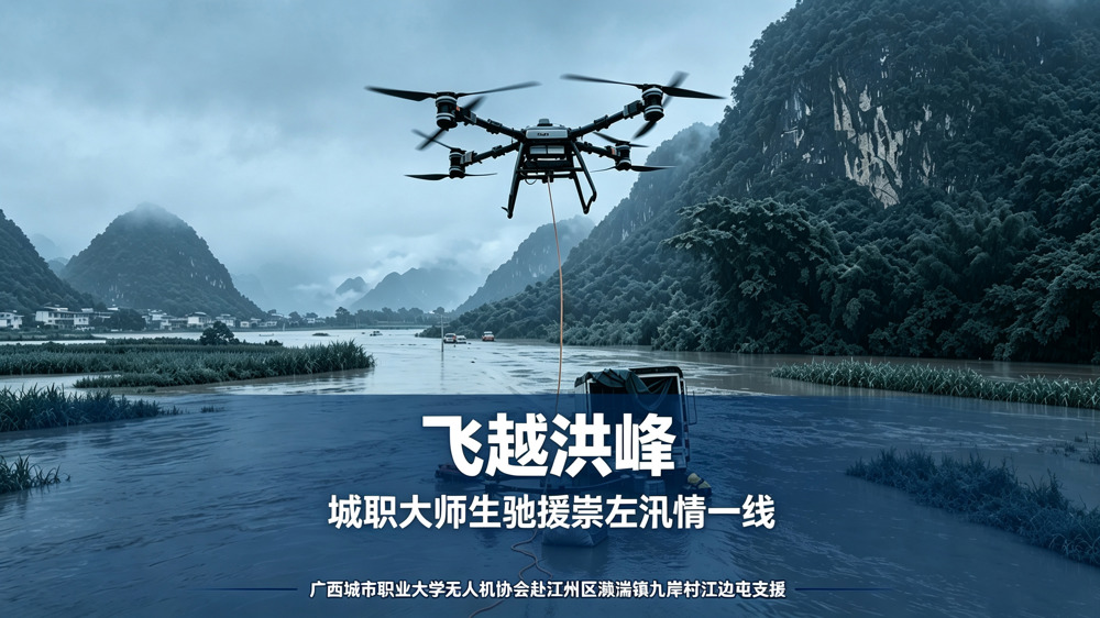 飞越洪峰—城职大师生驰援崇左汛情一线